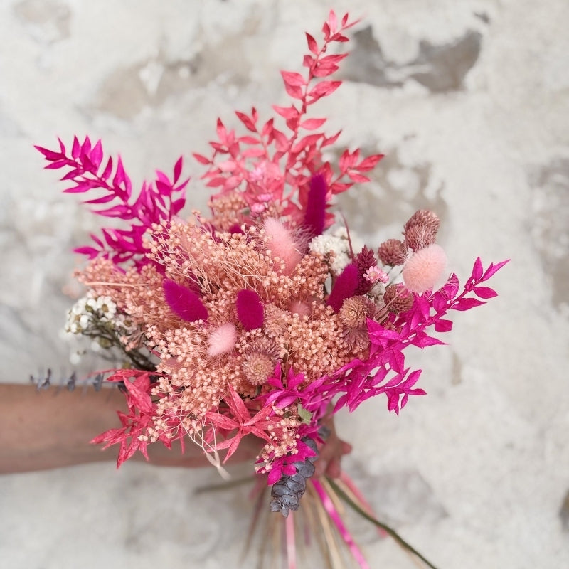 Bouquet de fleurs séchées - Neon Pink