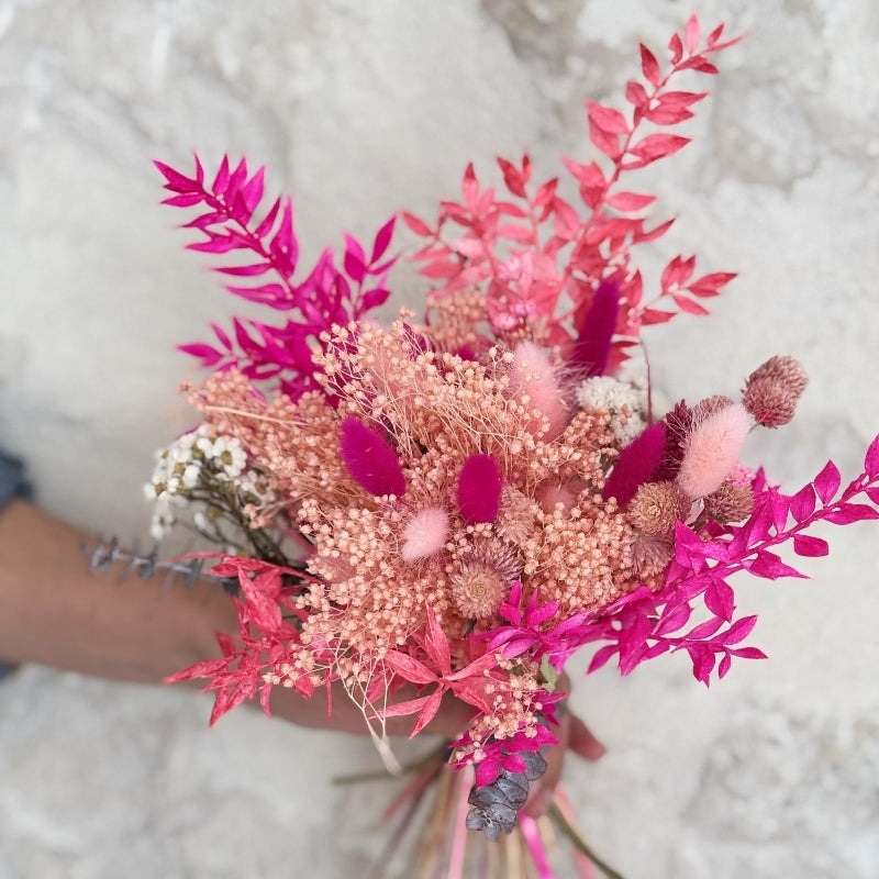 Bouquet de fleurs séchées - Neon Pink
