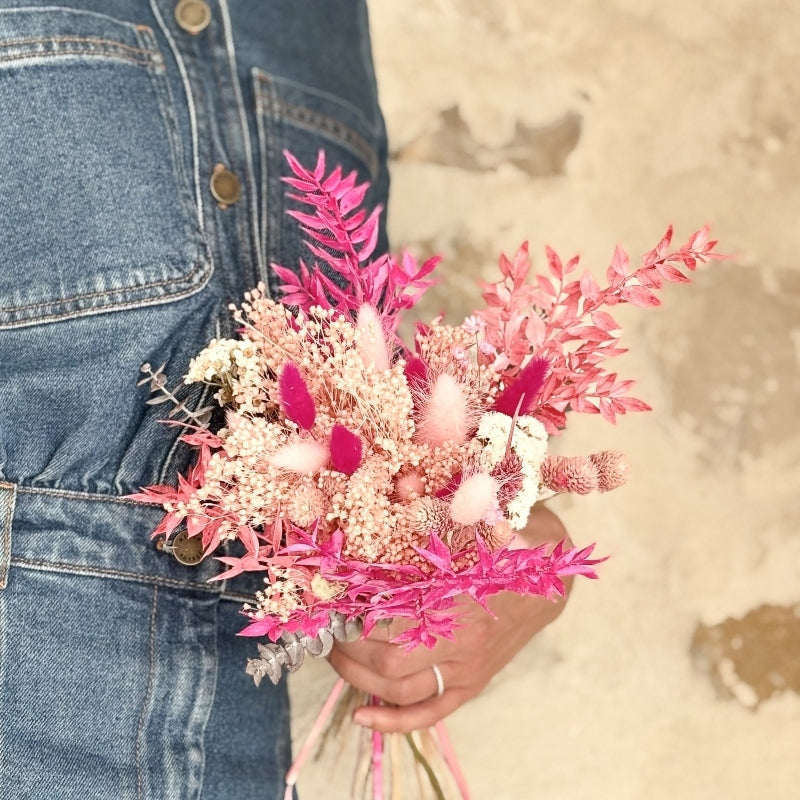 Bouquet de fleurs séchées - Neon Pink