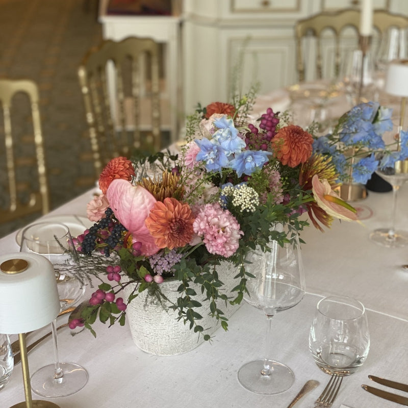 décoration floral table diner pour un evenement professionnel