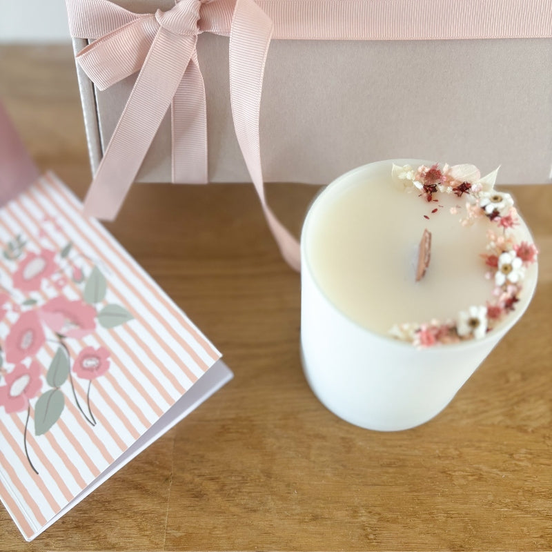 Coffret Alma- Bougie, Bouquet et Vase