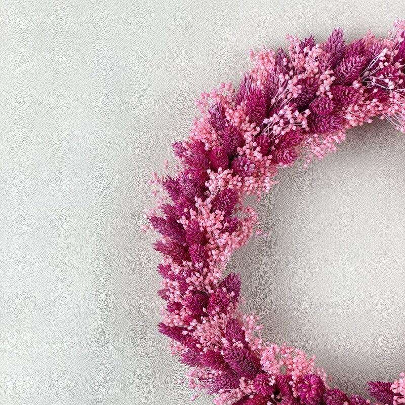 couronne-fleurs-sechees-rose-fuschia-girly-pink-calie