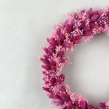 couronne-fleurs-sechees-rose-fuschia-girly-pink-calie