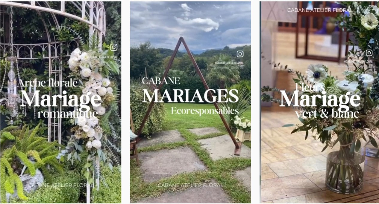 Charger la vidéo : exemples de realisations de decoration florale mariage ecoresponsable par cabane atelier floral base à biarritz au pays basque