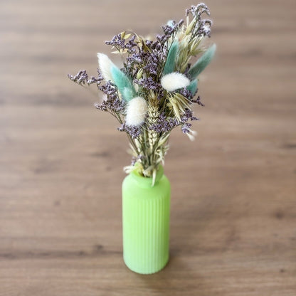 Duo Bouquet de Fleurs Séchées et Mini Vase Coloré
